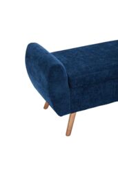 Living and Home Chenille Upholstered Storage Bench in Indigo - thumbnail 5