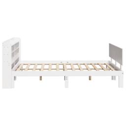 Berkfield Home Beautiful Bed Frame with Headboard without Mattress White 140x190 cm - thumbnail 5
