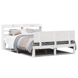 Berkfield Home Beautiful Bed Frame with Headboard without Mattress White 140x190 cm - thumbnail 3