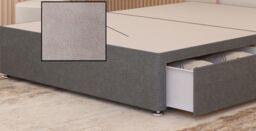 Somnior Austin Divan Bed Base with 2 Storage Drawers & Headboard Linen Fabric in Mid Grey - Size: Double - thumbnail 2
