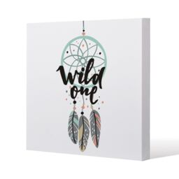 Benjamin Tate Design Cute print in Boho style (Canvas Print) / 101 x 101 x 4cm in Natural - Size: 101 x 101 x 4 cm - thumbnail 1