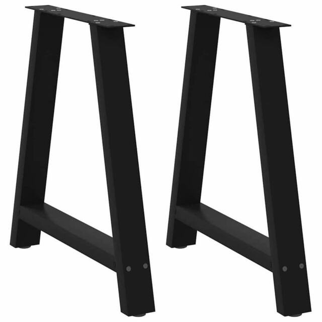 Berkfield Home Coffee Table Legs A-Shaped 2 pcs Black¬†80x(72-73) cm Steel in Black - image 1