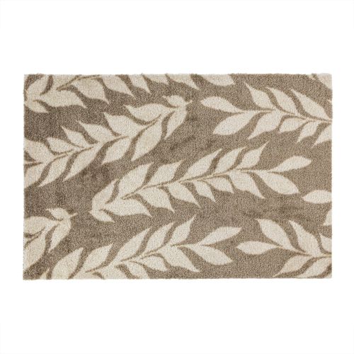 JVL Mega Doormat - 50x75cm, Leaves in Light Brown - Size: 75 cm x 150 cm - image 1