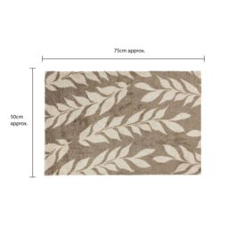 JVL Mega Doormat - 50x75cm, Leaves in Light Brown - Size: 75 cm x 150 cm - thumbnail 8