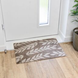 JVL Mega Doormat - 50x75cm, Leaves in Light Brown - Size: 75 cm x 150 cm - thumbnail 6