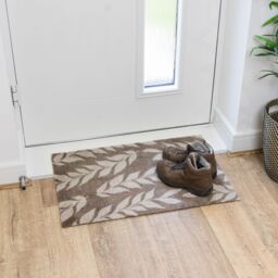 JVL Mega Doormat - 50x75cm, Leaves in Light Brown - Size: 75 cm x 150 cm - thumbnail 7
