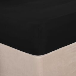 OHS Plain Dyed Non-Iron Fitted Bed Sheet in True Black - Size: Double Fitted - thumbnail 3