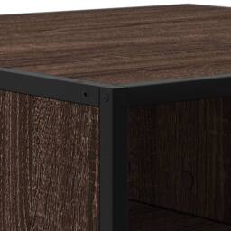 Berkfield Home Coffee Table Brown Oak 100x100x30 cm Engineered Wood & Metal - Size: 100 x 100 x 30 cm - thumbnail 8