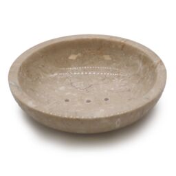 KDMD Round Honey Marble Rounded Soap Dish in Beige - thumbnail 1
