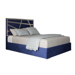 Casani Arabella Upholstered Soft Velvet Metal Bed Frame in Blue - Size: Single - thumbnail 6