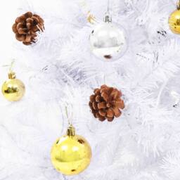 Berkfield Home Stylish Artificial Pre-lit Christmas Tree with Baubles White 150 cm - thumbnail 7