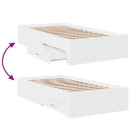 Berkfield Home Bed Frame with Drawers without Mattress White 90x200 cm - thumbnail 7