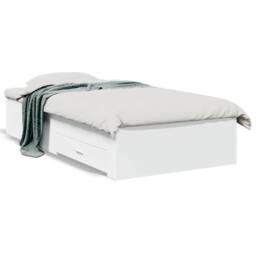 Berkfield Home Bed Frame with Drawers without Mattress White 90x200 cm - thumbnail 1