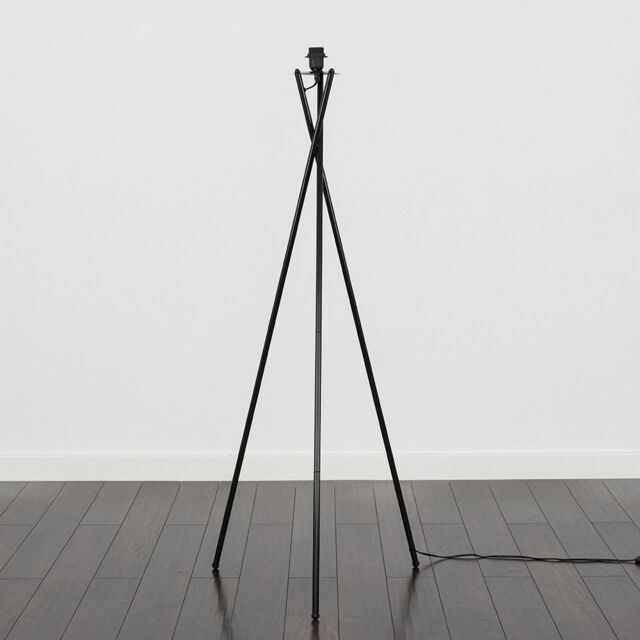 ValueLights Camden Black Metal Stem Tripod Floor Lamp Base - image 1