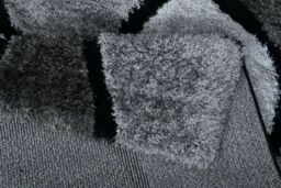 Home Republic Pebbles Carved Shaggy Textured Fluffy Rug in Silver - Size: 60 cm x 100 cm - thumbnail 3