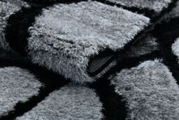 Home Republic Pebbles Carved Shaggy Textured Fluffy Rug in Silver - Size: 60 cm x 100 cm - thumbnail 2