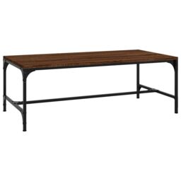 Berkfield Home Coffee Table Brown Oak 100x50x35 cm Engineered Wood - Size: 100 x 50 x 35 cm - thumbnail 2