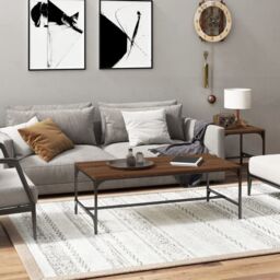 Berkfield Home Coffee Table Brown Oak 100x50x35 cm Engineered Wood - Size: 100 x 50 x 35 cm - thumbnail 1