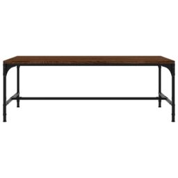 Berkfield Home Coffee Table Brown Oak 100x50x35 cm Engineered Wood - Size: 100 x 50 x 35 cm - thumbnail 4