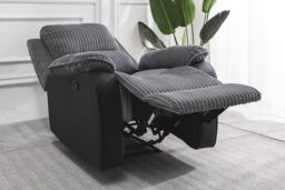 LUXURY LIFE Postana Manual Fabric Recliner Armchair in Jumbo Cord in Grey - thumbnail 5