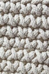 Homescapes Cotton Knitted Round Storage Basket, 37 x 21 cm in Natural - thumbnail 3