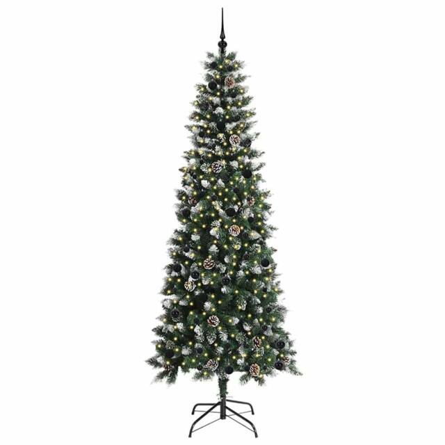 Berkfield Home Elegant Artificial Christmas Tree with 300 LEDs Green 96 x 96 x 240 cm - image 1