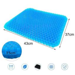 NESTLUNE Honeycomb Gel Seat Cushion Double Layer Thick Egg Sitting Chai in Blue - Size: 100 cm x 190 cm - thumbnail 2