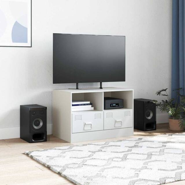 Berkfield Home TV Cabinet White 67x39x44 cm Steel - Size: 67 x 39 x 44 cm - image 1