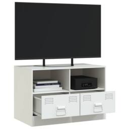 Berkfield Home TV Cabinet White 67x39x44 cm Steel - Size: 67 x 39 x 44 cm - thumbnail 5
