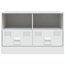 Berkfield Home TV Cabinet White 67x39x44 cm Steel - Size: 67 x 39 x 44 cm - thumbnail 6