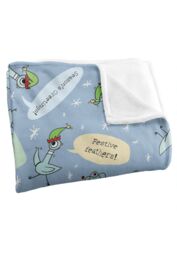 Hidden Pigeon Dont Let The Pigeon Drive The Sleigh Joy Pattern Blue Silky Touch Super Soft Throw Blanket 152 X 127 cm in White - thumbnail 3