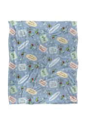 Hidden Pigeon Dont Let The Pigeon Drive The Sleigh Joy Pattern Blue Silky Touch Super Soft Throw Blanket 152 X 127 cm in White - thumbnail 1
