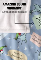 Hidden Pigeon Dont Let The Pigeon Drive The Sleigh Joy Pattern Blue Silky Touch Super Soft Throw Blanket 152 X 127 cm in White - thumbnail 4