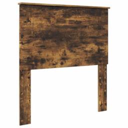 Berkfield Home Bed Frame Smoked Oak & Silver 75 x 190 cm Engineered Wood in Brown - thumbnail 6