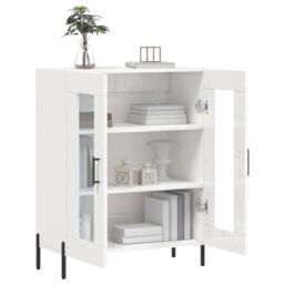 Berkfield Home Sideboard High Gloss White 69.5x34x90 cm Engineered Wood - thumbnail 4