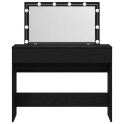 Berkfield Home Dressing Table with LED Black Oak 100x40x120 cm - Size: 100 x 40 x 120 cm - thumbnail 6
