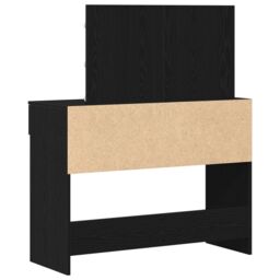 Berkfield Home Dressing Table with LED Black Oak 100x40x120 cm - Size: 100 x 40 x 120 cm - thumbnail 5