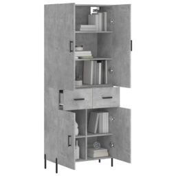 Berkfield Home Highboard Concrete Grey 69.5x34x180 cm Engineered Wood - thumbnail 3