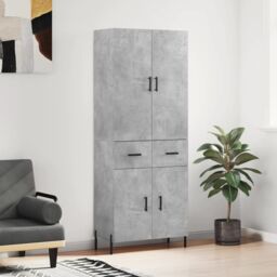 Berkfield Home Highboard Concrete Grey 69.5x34x180 cm Engineered Wood - thumbnail 1