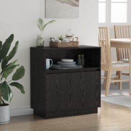 Berkfield Home Sideboard with LED Black Oak 71x34, 5x75 cm Engineered Wood - thumbnail 5