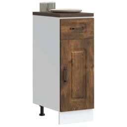 Berkfield Home Kitchen Base Cabinet Kalmar Smoked Oak Engineered Wood in Brown - thumbnail 1