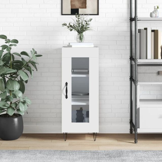 Berkfield Home Sideboard High Gloss White 34.5x34x90 cm Engineered Wood - image 1