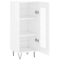 Berkfield Home Sideboard High Gloss White 34.5x34x90 cm Engineered Wood - thumbnail 6