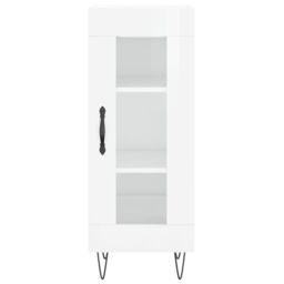 Berkfield Home Sideboard High Gloss White 34.5x34x90 cm Engineered Wood - thumbnail 5