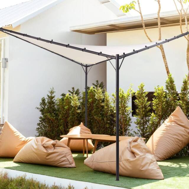 Wyld and Coco Pergola Pavilion Beige Polyester Canopy Powder Coat Steel - image 1