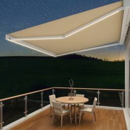 Primrose Awnings Deluxe Full White Cassette Electric Awning Remote 3.5m With Lights in Off-White - thumbnail 5