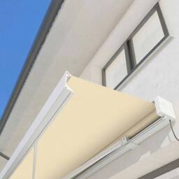 Primrose Awnings Deluxe Full White Cassette Electric Awning Remote 3.5m With Lights in Off-White - thumbnail 3