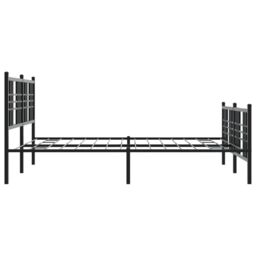 Berkfield Home Metal Bed Frame without Mattress with Footboard Black 150x200cm - Size: 150x200 cm - thumbnail 5