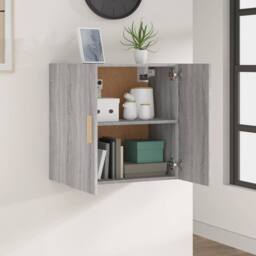 Berkfield Home Wall Cabinet Grey Sonoma 60x30x60 cm Engineered Wood - Size: 60 x 30 x 60 cm - thumbnail 1
