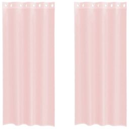 Berkfield Home Voile Curtains with Grommets 2 pcs Light Pink 140x225 cm - thumbnail 2